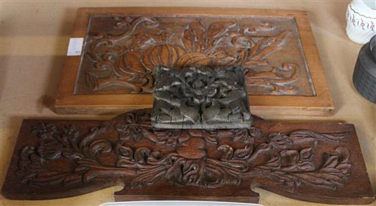 3 carved panels